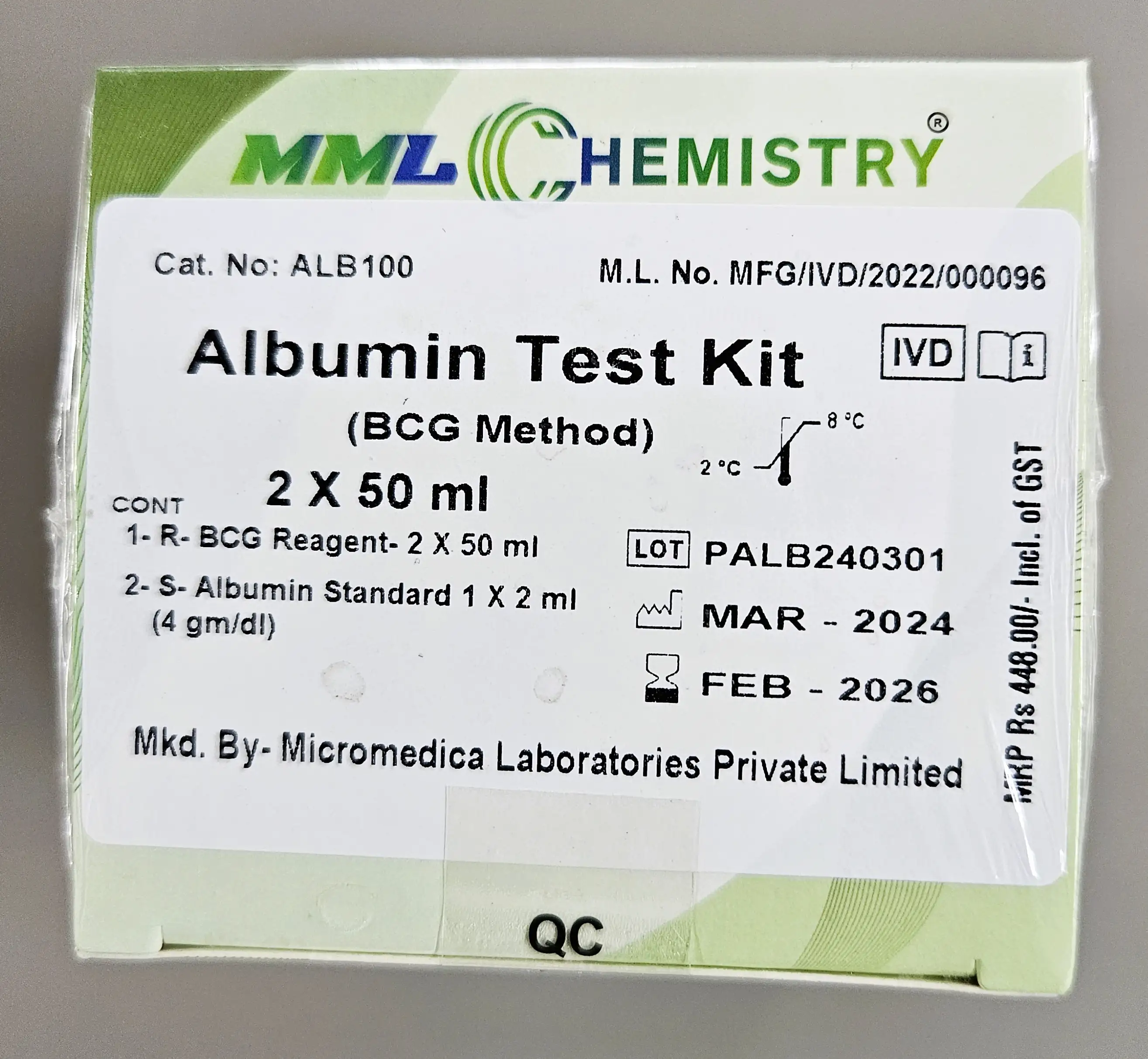 Albumin Reagent - 2X50 ml - MicroMedica